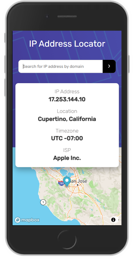 Mobile Screenshot of IP Geolocator Project